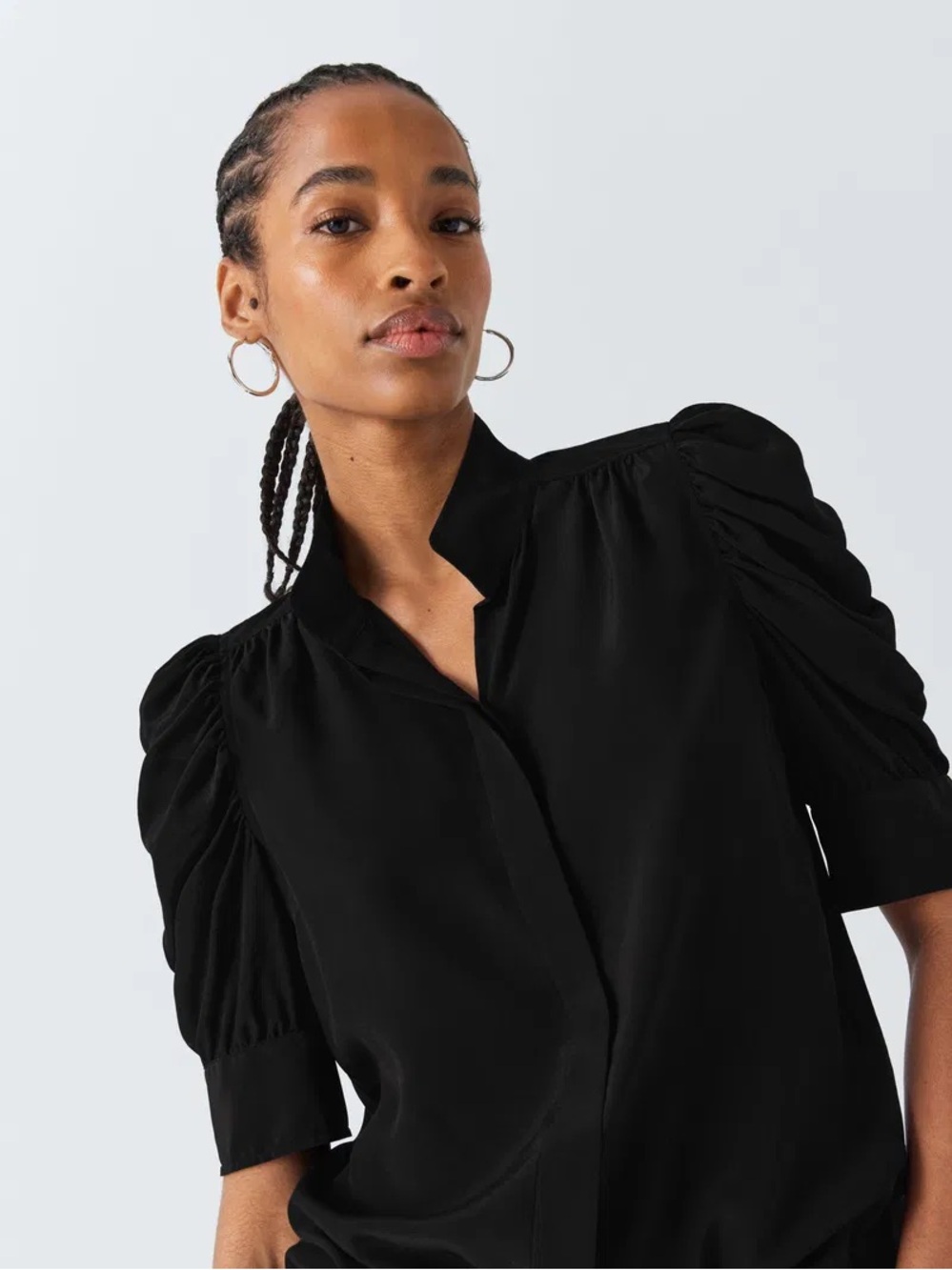 FRAME Gillian Puffed Shoulder Blouse 100% Silk XL - Picture 3 of 10